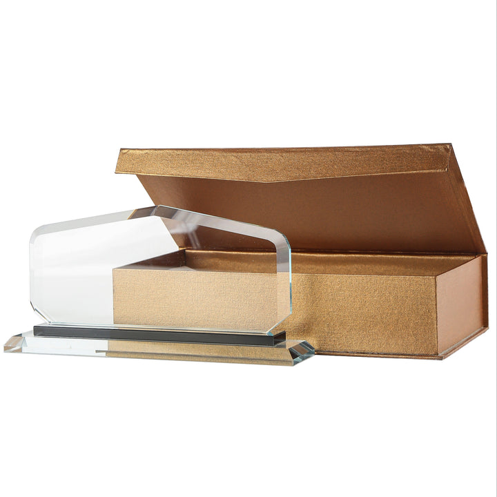 Modern Pyramid Premium Crystal Desk NamePlate