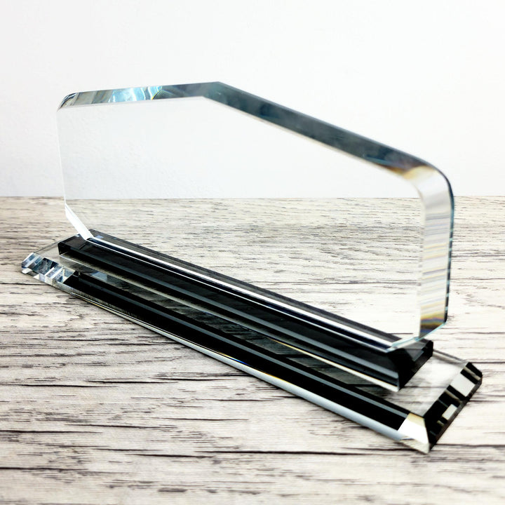 Modern Pyramid Premium Crystal Desk NamePlate