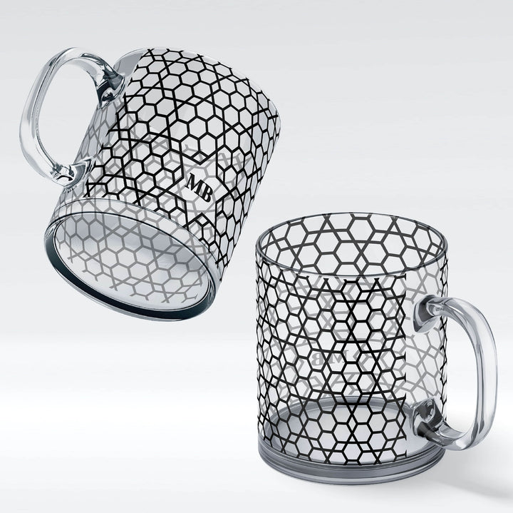 Initial Glass Mug - Moroccan Pattern