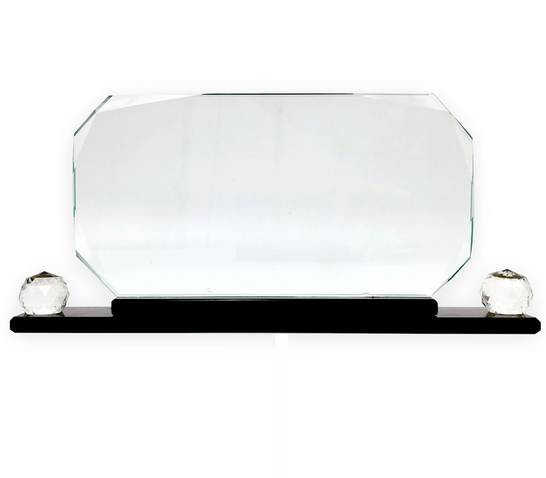 Octagon Crystal Desk Name Plate