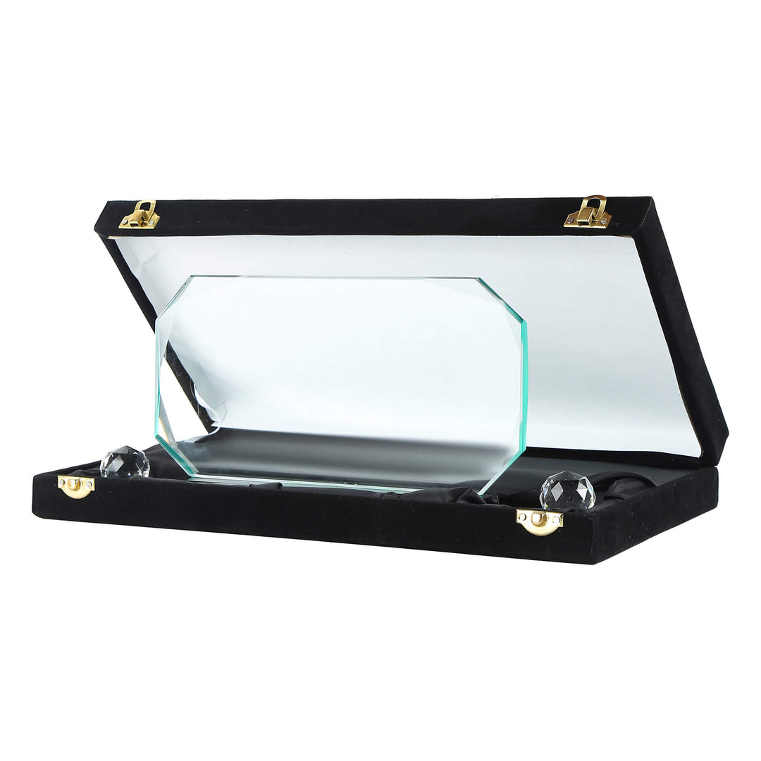 Octagon Crystal Desk Name Plate