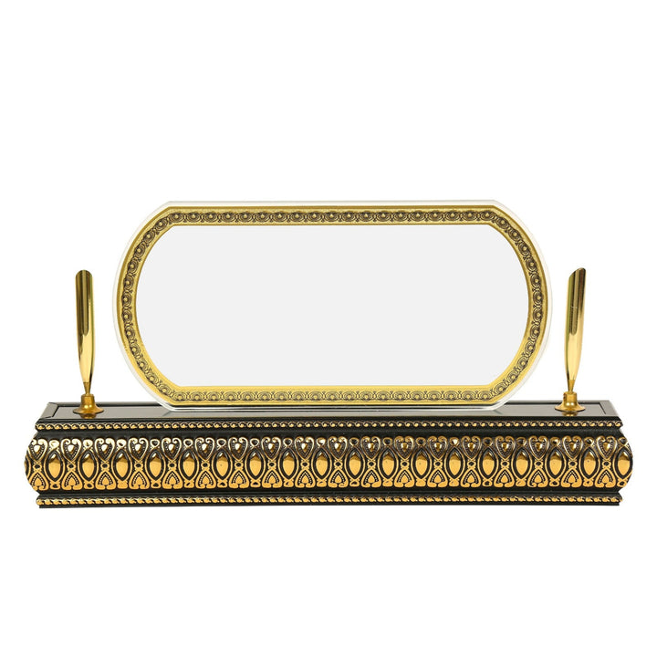 Oval Wooden Golden Base Desk Name Plate