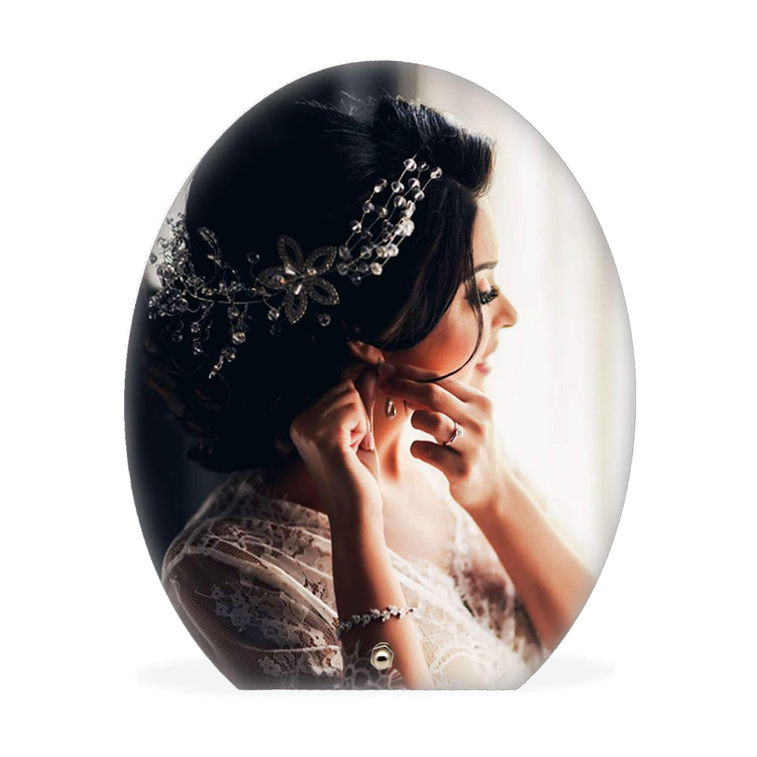 Oval wooden photo Block