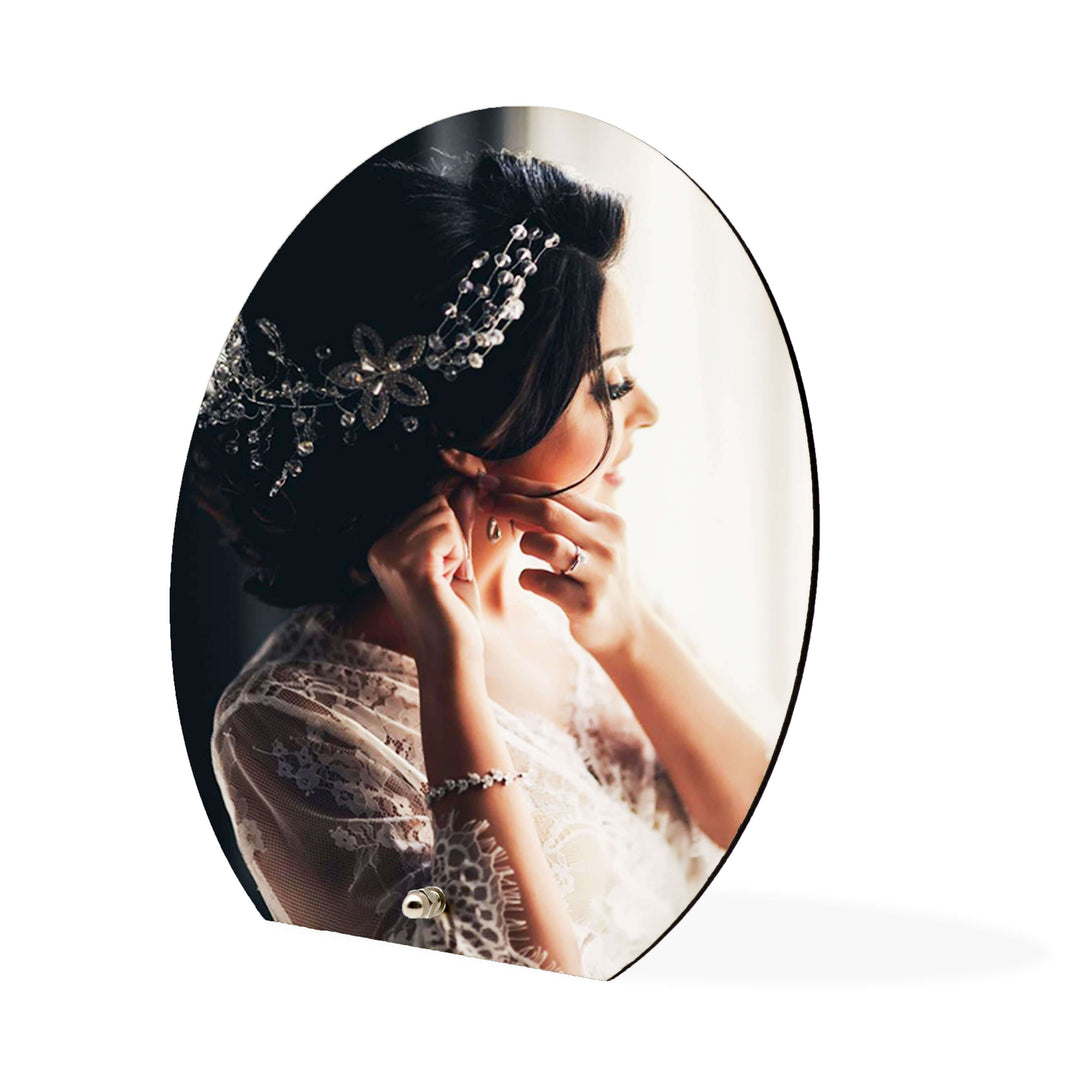 Oval wooden photo Block