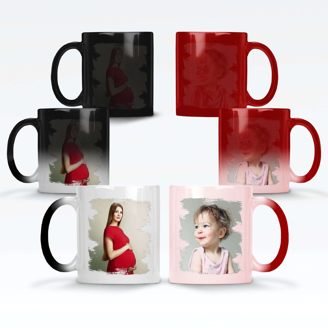 2 Photo Brush-mark Magic Mugs