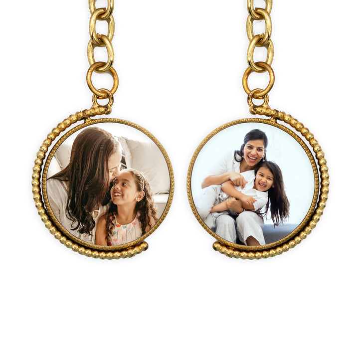 Metal and Leather Photo Keyrings