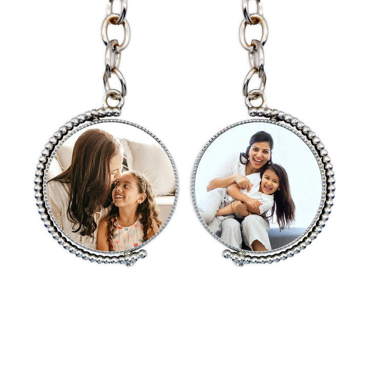 Metal and Leather Photo Keyrings