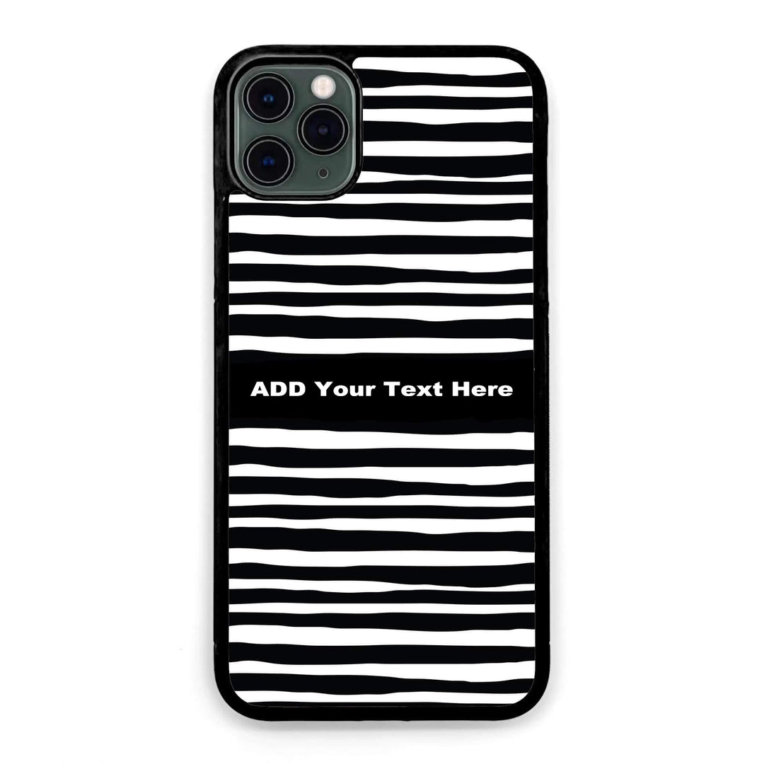 Personalised iPhone Black Rubber Case - Zebra