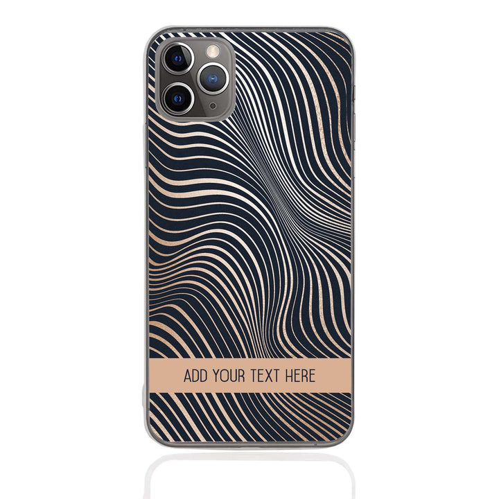 Personalised iPhone Clear Silicone Case - 3D Waves