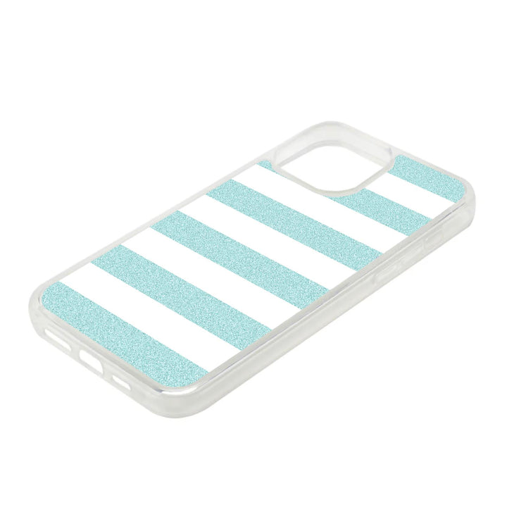 Personalised iPhone Clear Silicone Case - Glitter Stripes