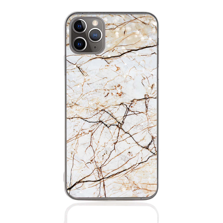 Personalised iPhone Clear Silicone Case - Marble