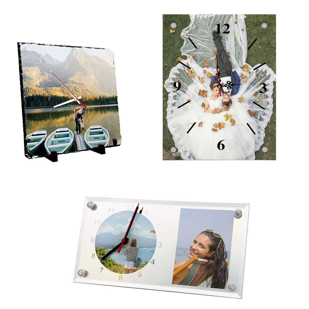 Photo clocks different shapes