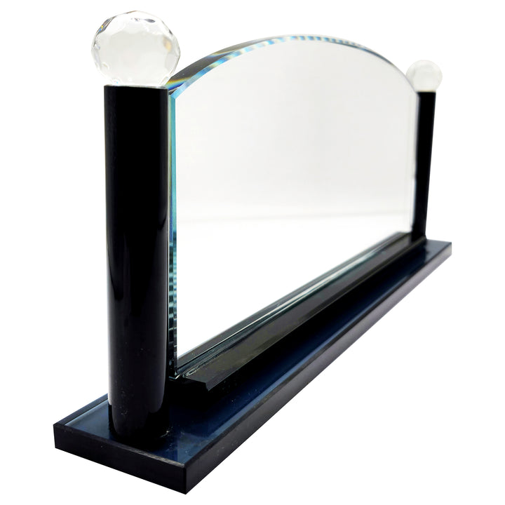 Premium Arched Black Crystal Desk NamePlate