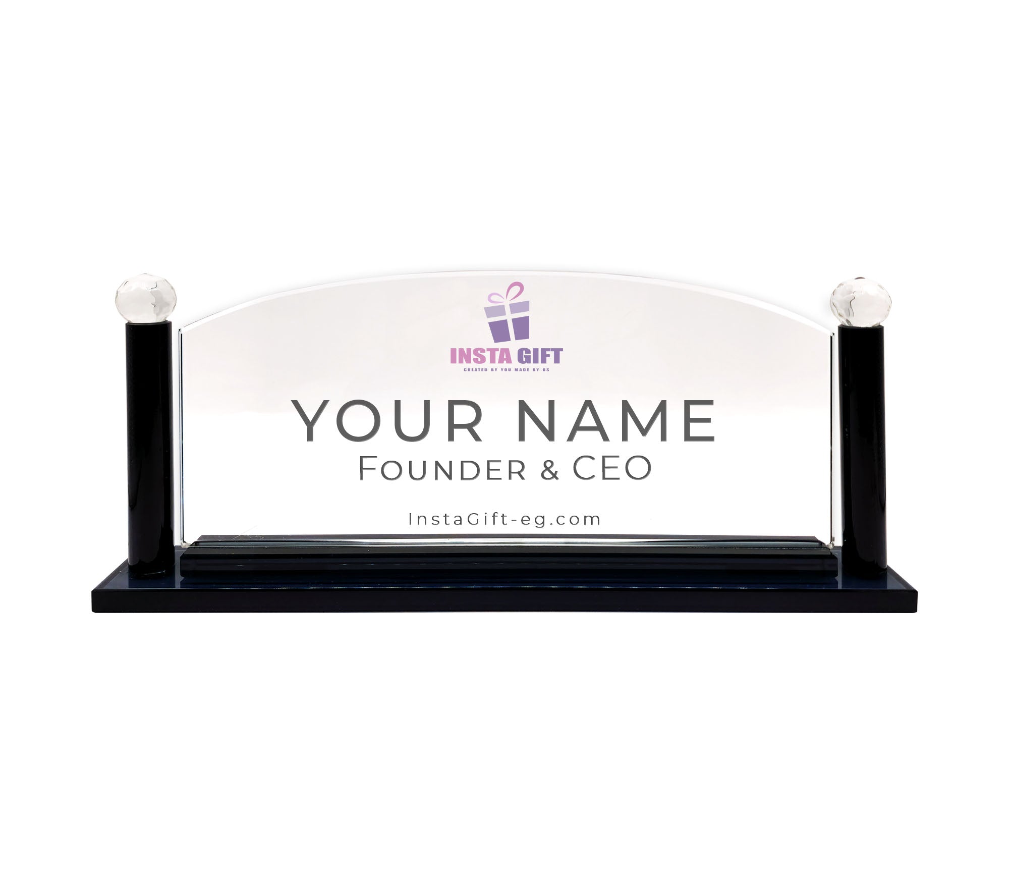 Crystal Desk Name Plates