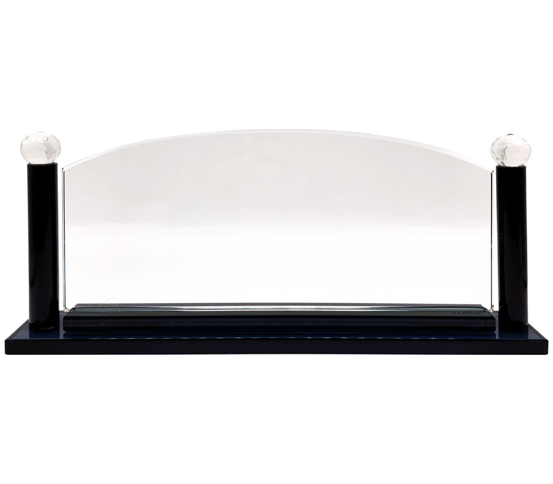 Premium Large Black Arch Crystal Desk NamePlate