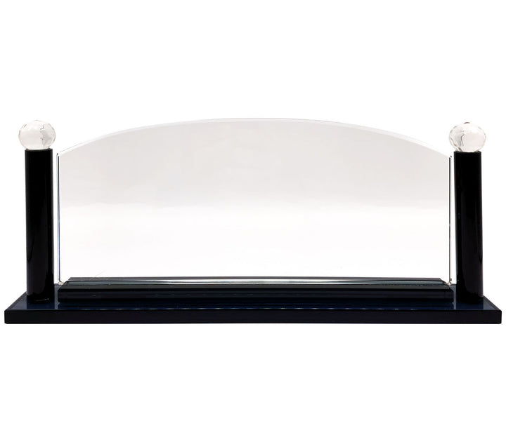 Premium Large Black Arch Crystal Desk NamePlate