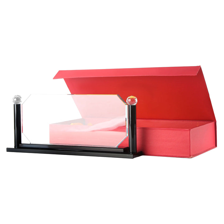 Premium Large Black Octagon Crystal Desk NamePlate
