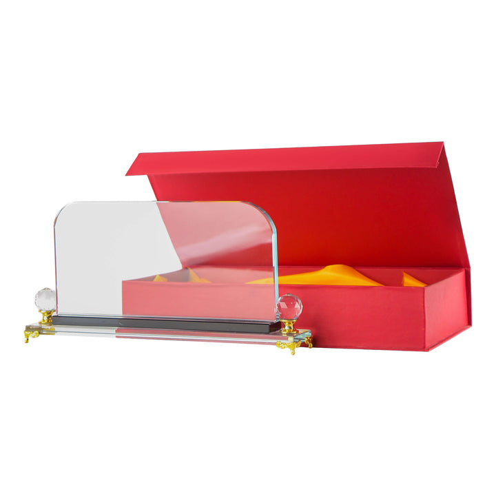 Premium Rounded Edges Crystal Desk Name Plate