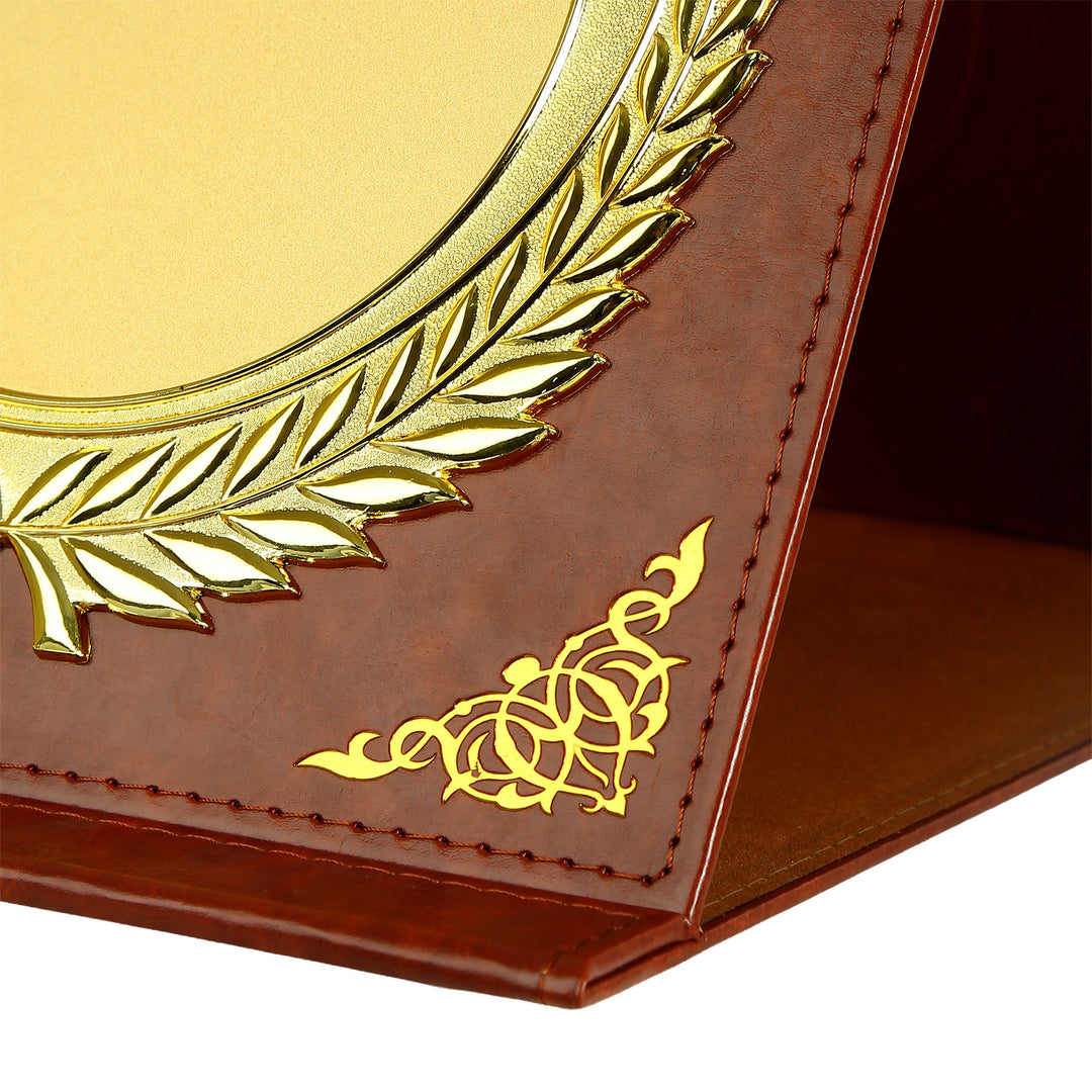 Premium shield with brown cover - Round Shape