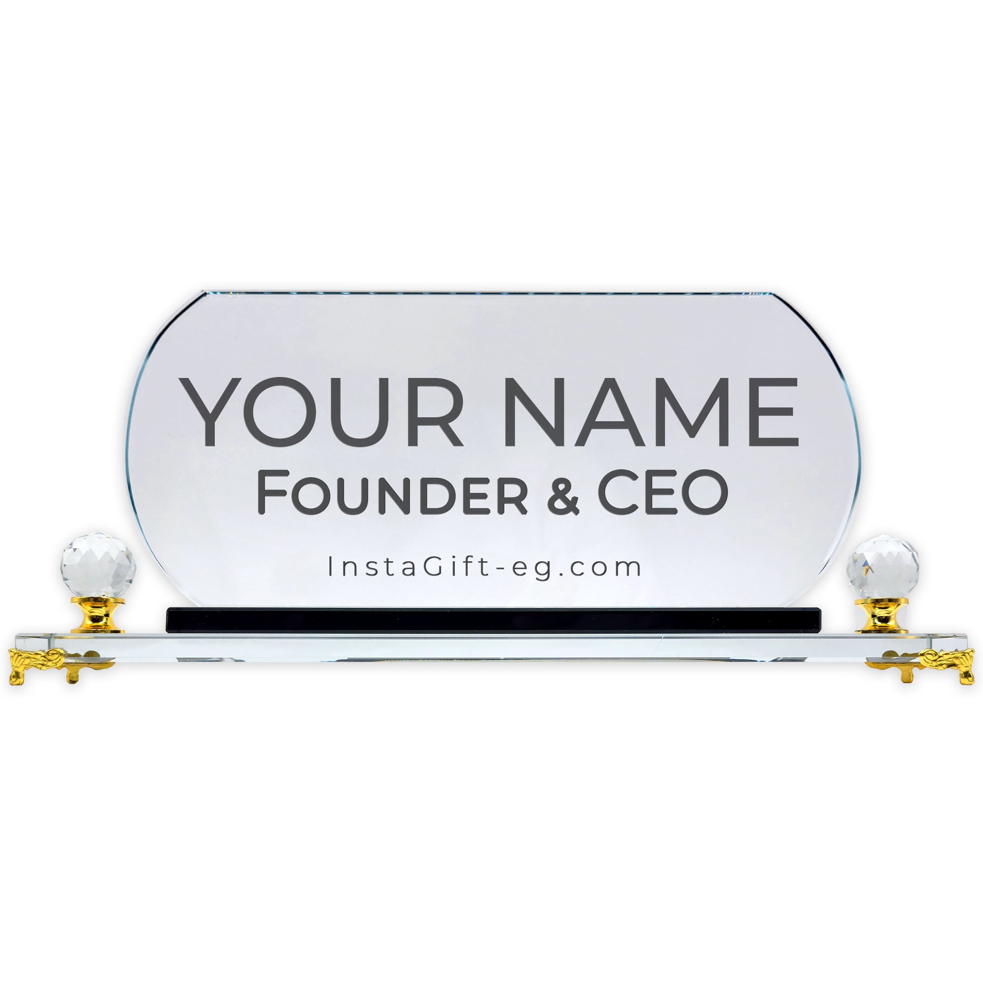 Crystal Desk Name Plates