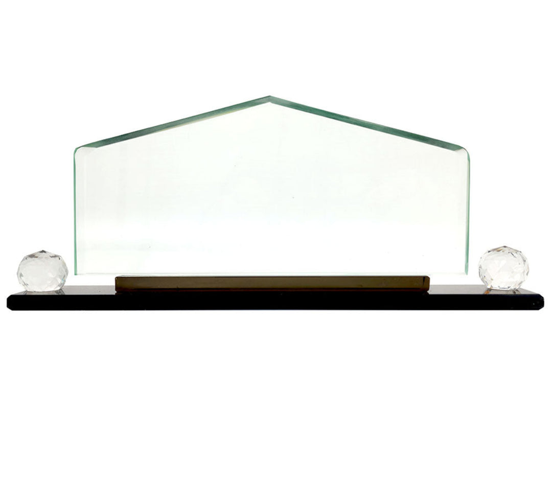 Pyramid Crystal Desk Name Plate