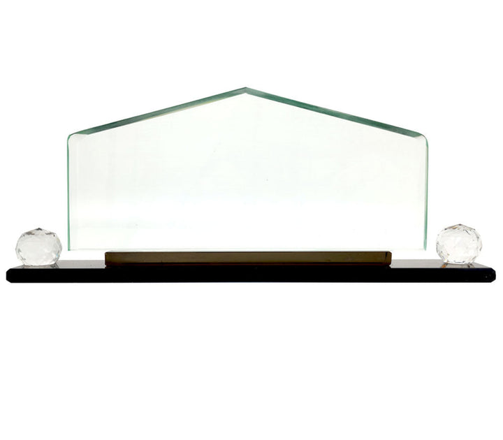 Pyramid Crystal Desk Name Plate