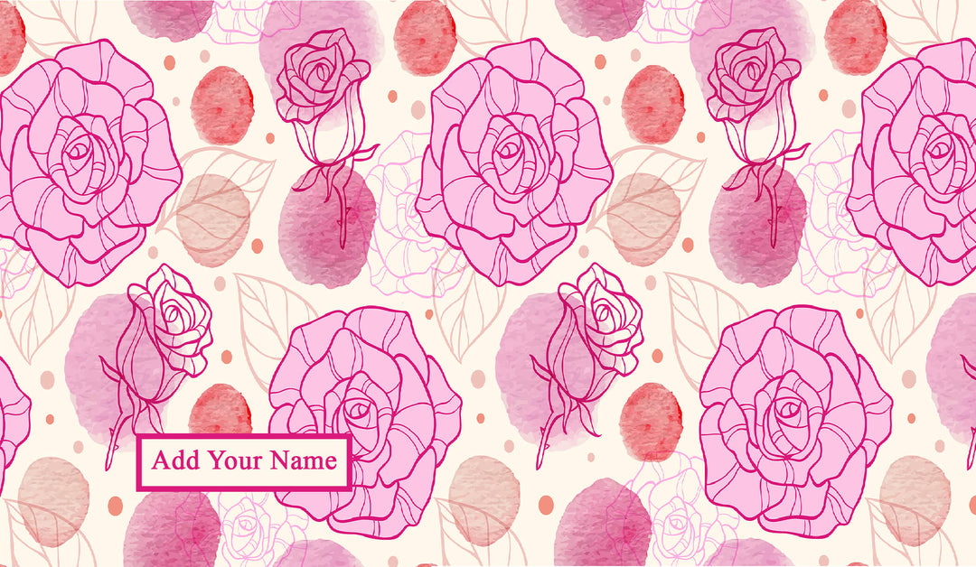 Name Latte Mug Roses Design