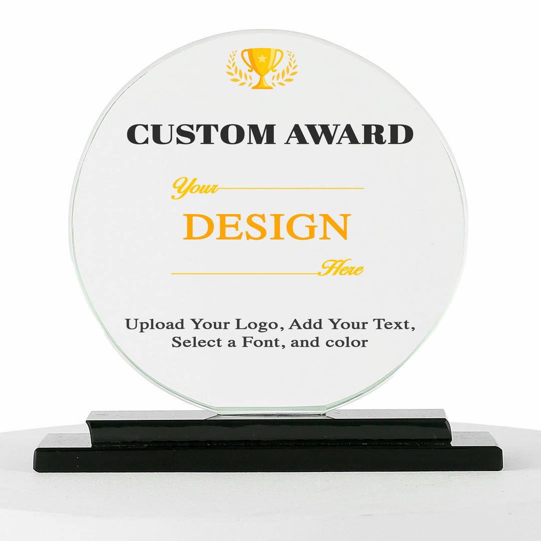 Personalised Crystal Shield - round shape