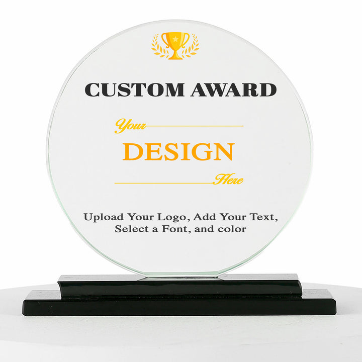 Personalised Crystal Shield - round shape