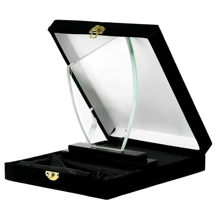 Personalised Crystal Shield - Sail Crystal Shape