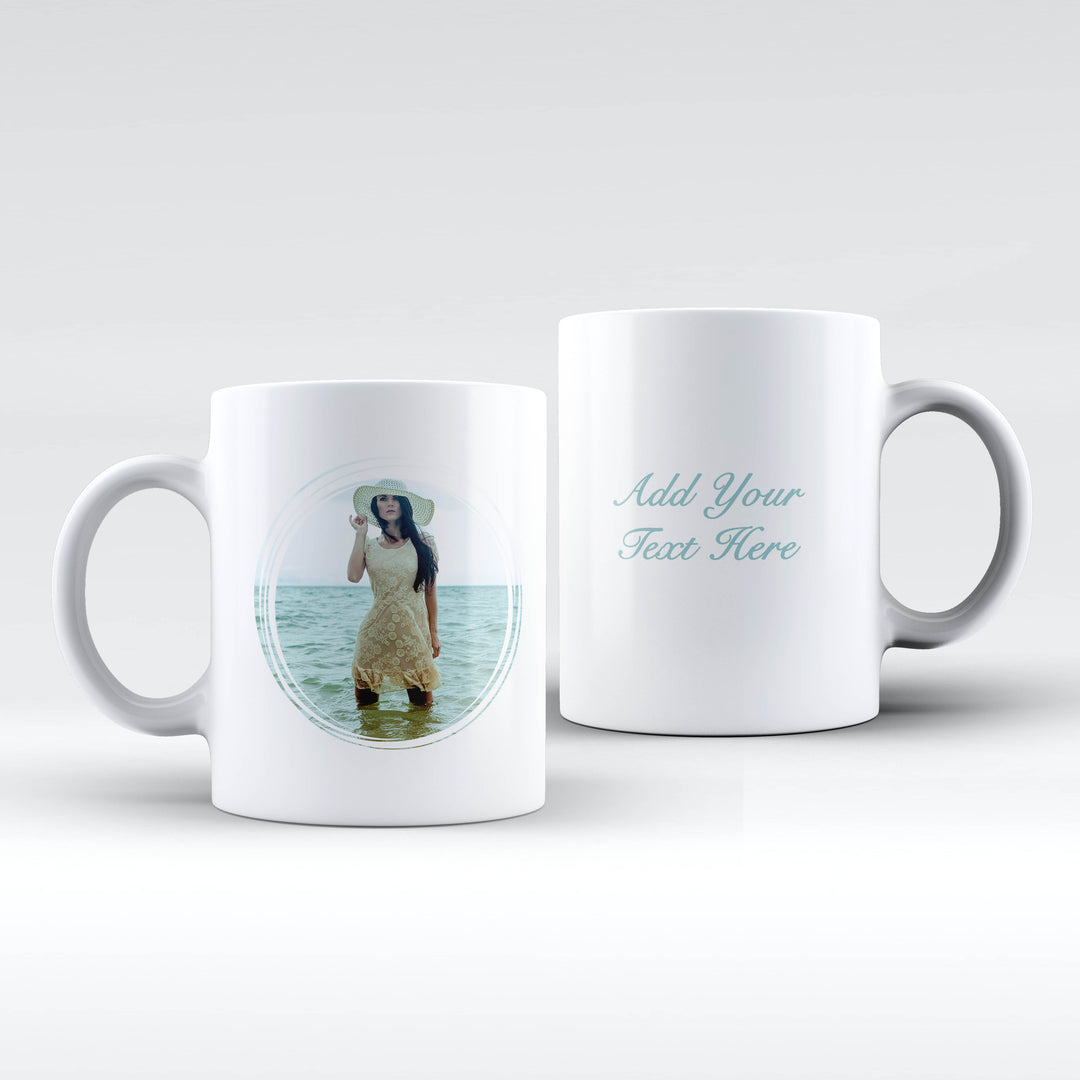 Seamless Photo & Text White Ceramic Mug