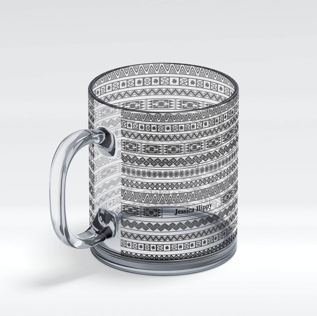 Name Glass Mug - Tribal Theme