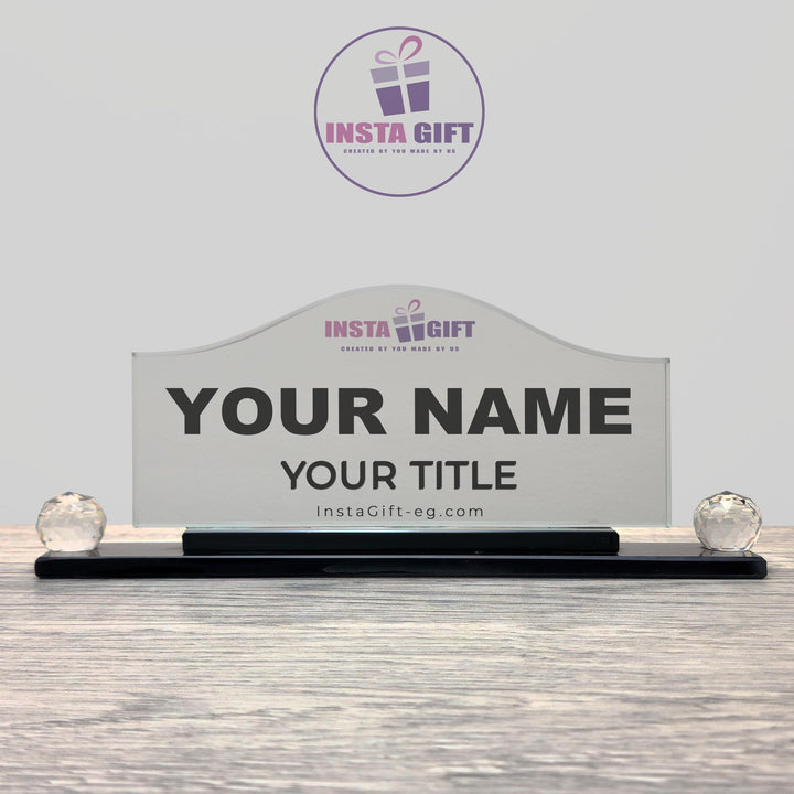 Wave Crystal Desk Name Plate
