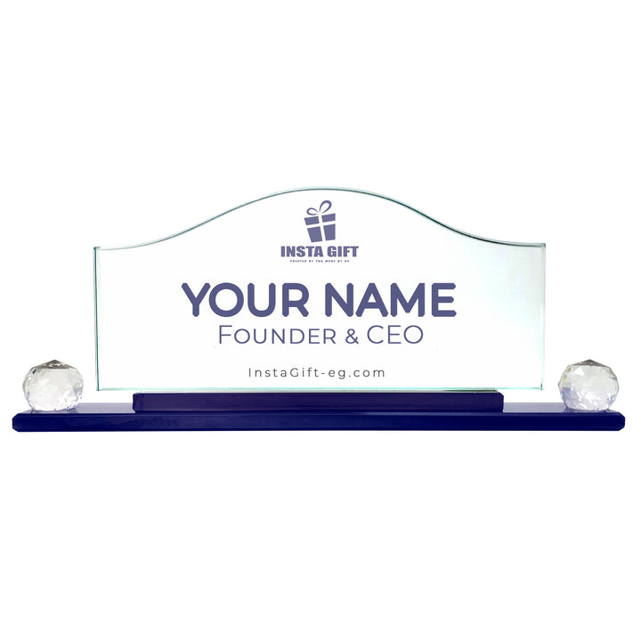 Wave Crystal Desk Name Plate