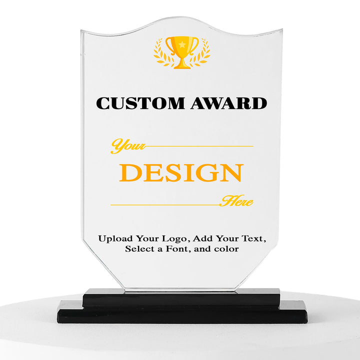 Personalised Crystal Shield - Wave Shape