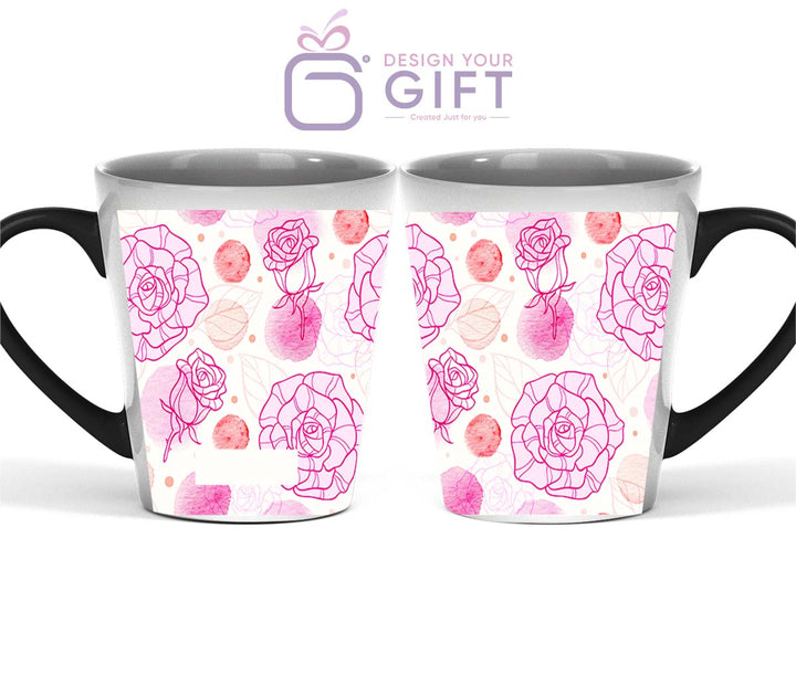 Name Magic Latte Mug Roses Design