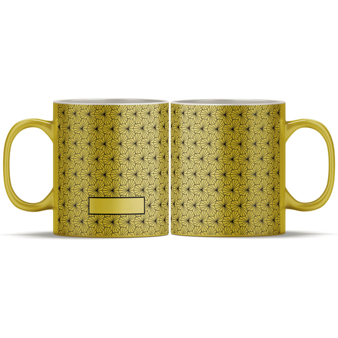 Black initial and name mugs