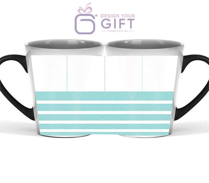 4 Photo Magic Latte Mug Glitter Stripes