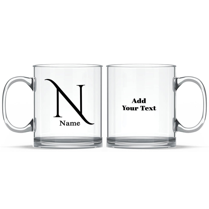 Black initial and name mugs