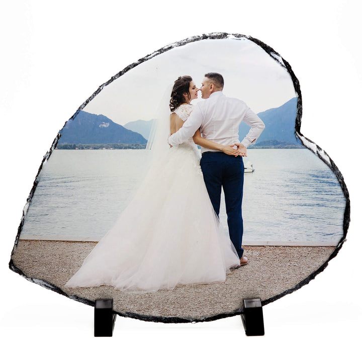 Large Heart Rock Photo Slate