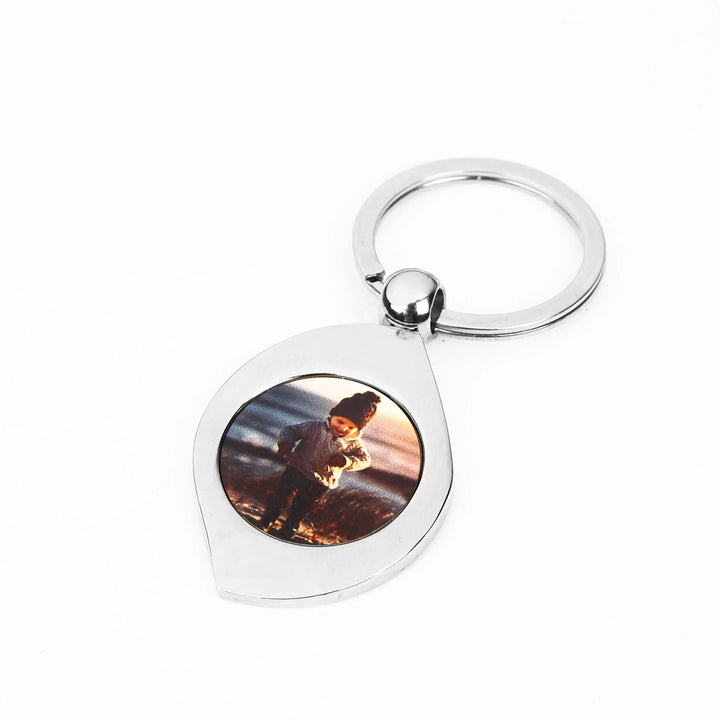 Metal and Leather Photo Keyrings