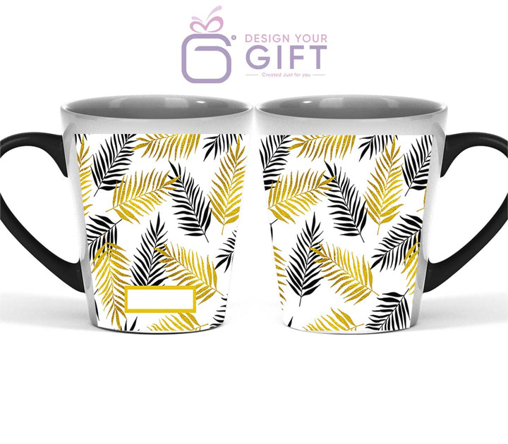 Tropical Leaves Name Magic Latte Mug