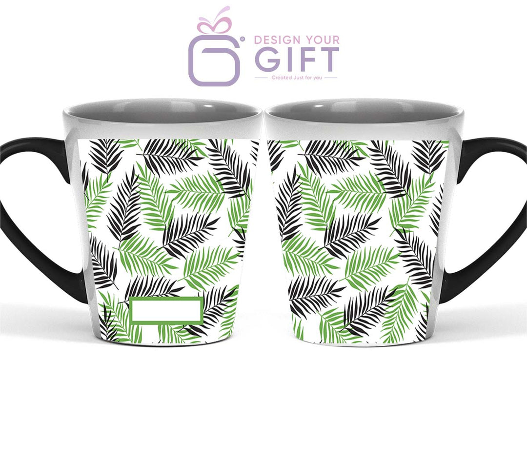 Tropical Leaves Name Magic Latte Mug