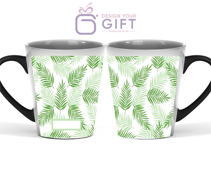 Tropical Leaves Name Magic Latte Mug