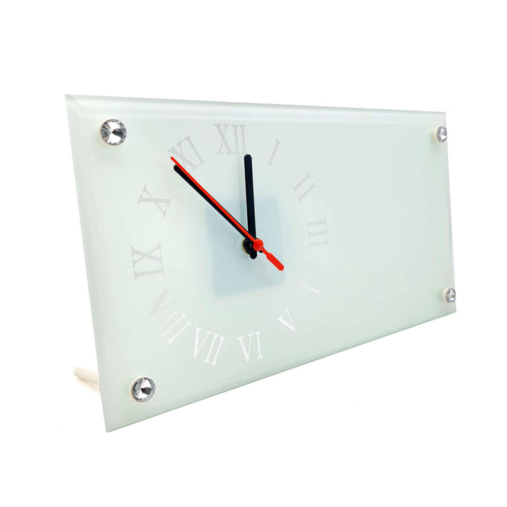 Personalised Glass Desk Clock - 30x16cm