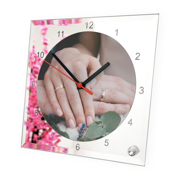 Personalise Square Mirror Desk Clock 20x20 cm