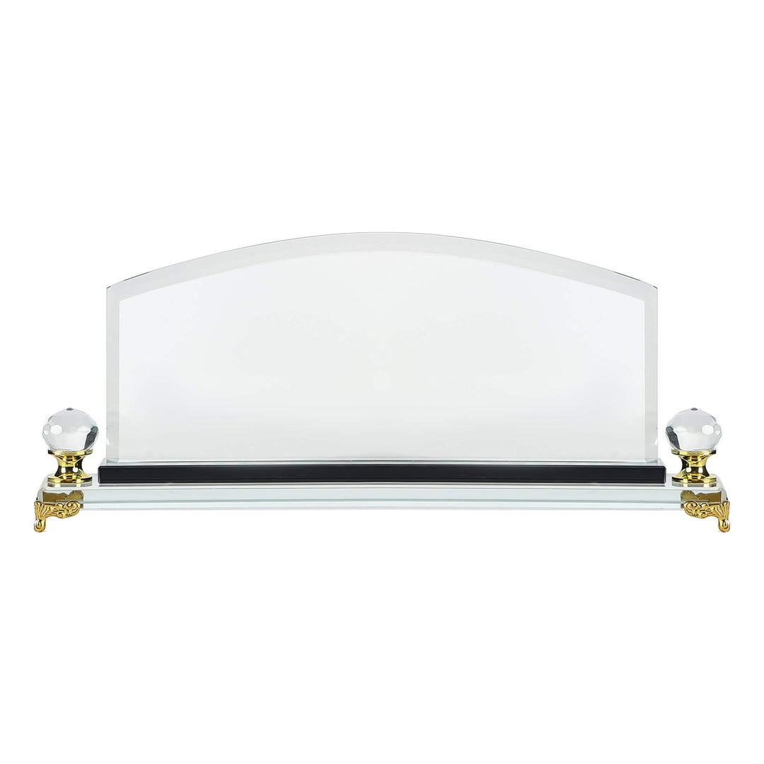 premium Arch Crystal disk name plate with gold leg