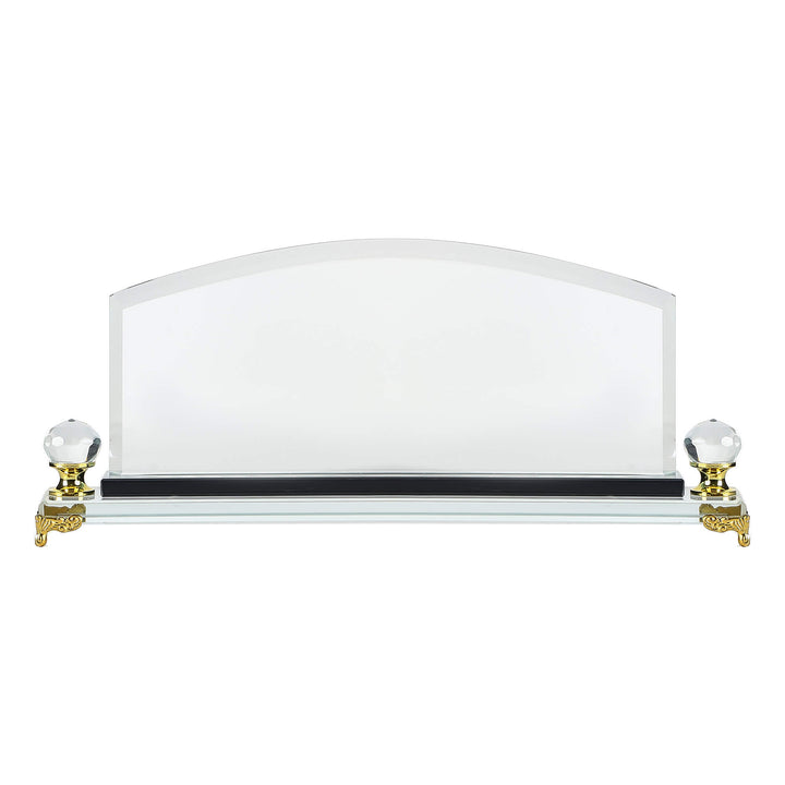 premium Arch Crystal disk name plate with gold leg