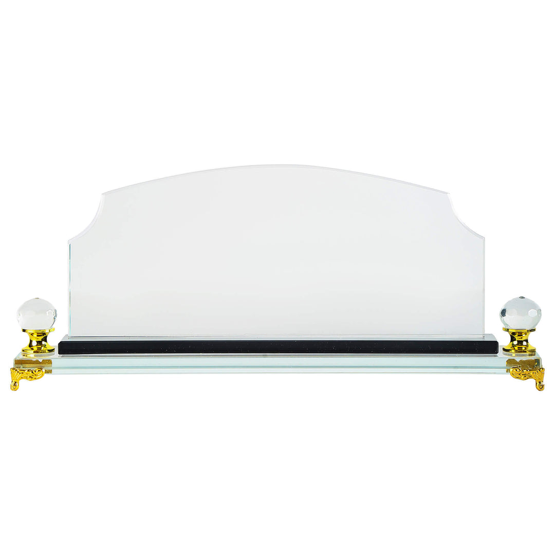 premium curved desk name plate with gold leg
