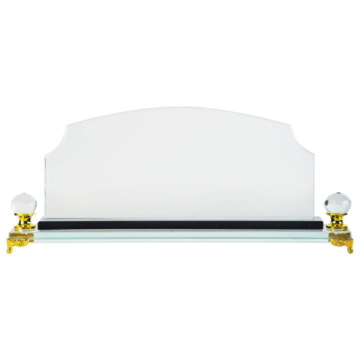 premium curved desk name plate with gold leg